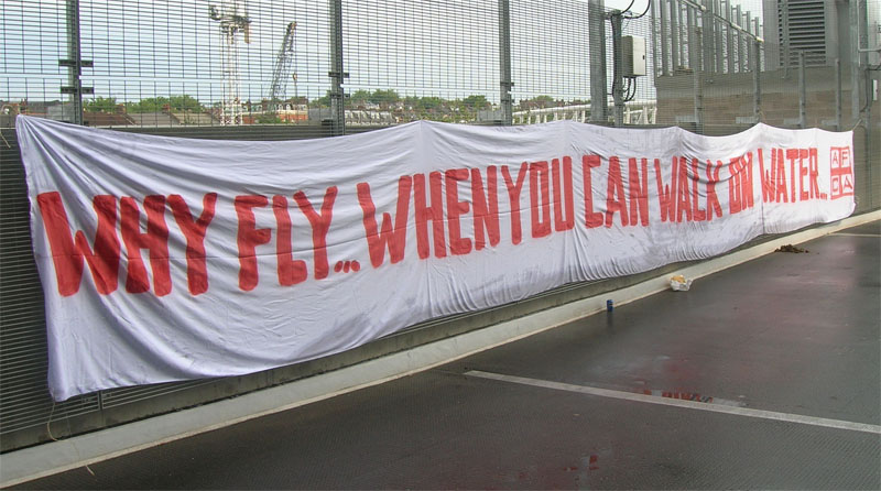 why fly... when you can walk on water